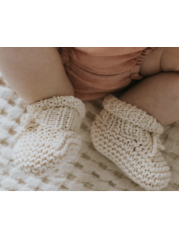 Bottines tricotées Ecru Buho