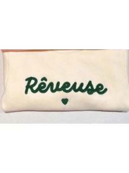 Pull "Rêveuse" Vert/Vanille