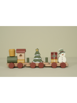 Train en bois de noël