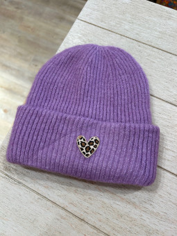 Bonnet Violet coeur brodé...