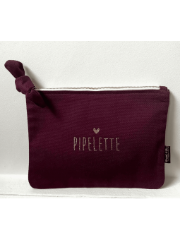 Pochette "Pipelette" aubergine