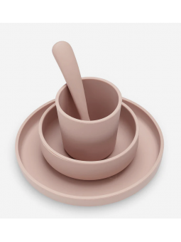 Coffret repas en silicone rose