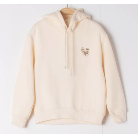 Sweat à Capuche "I Love Claudia" – Cœur Imprimé – Coupe Classique – 241 G – Unisexe