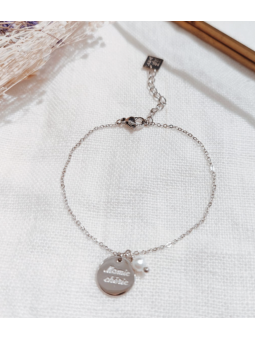 Bracelet Mamie chérie argenté