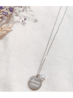 Collier Mamie chérie argenté