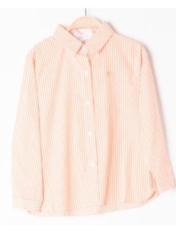 Chemise rayée cœur orange