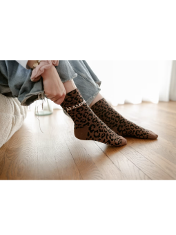 Chaussettes Leopard marron...