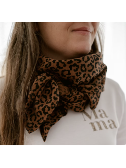 Foulard Leopard marron