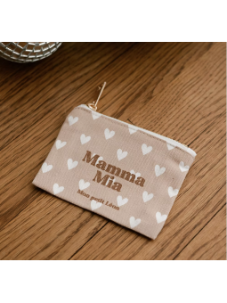 Porte monnaie Coeur beige...