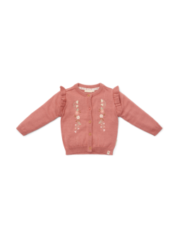 Cardigan en tricot rose...