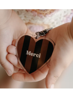 Porte clés rayures marron...