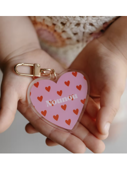 Porte clés coeurs rose...