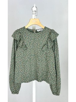 Top en coton fleuri à...