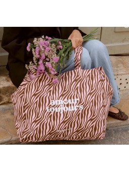 Cabas XXL - Zèbre rose ,...