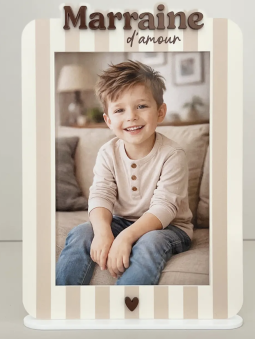 Cadre photo rayures beiges...