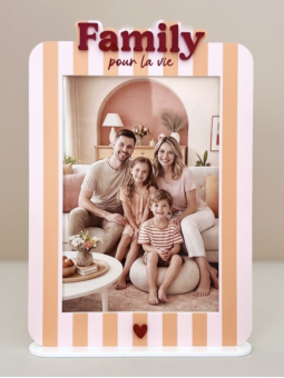 Cadre photo rayure rose et...