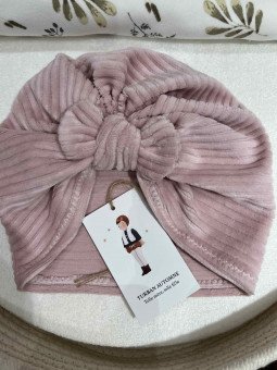 Turban velours Louison Rose