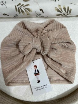 Turban velours Louison Beige