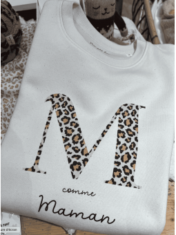 Pull Leopard "M comme maman"