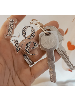 Porte Clés LOVE Léopard