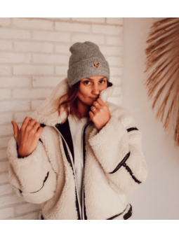 Bonnet Gris coeur brodé...