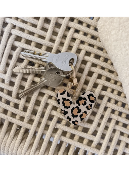 Porte clés léopard "coeur"
