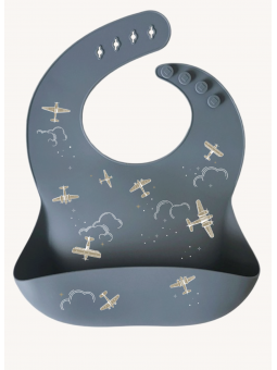 Bavoir en silicone aviateur