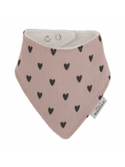 Bavoir bandana gaze coeurs...